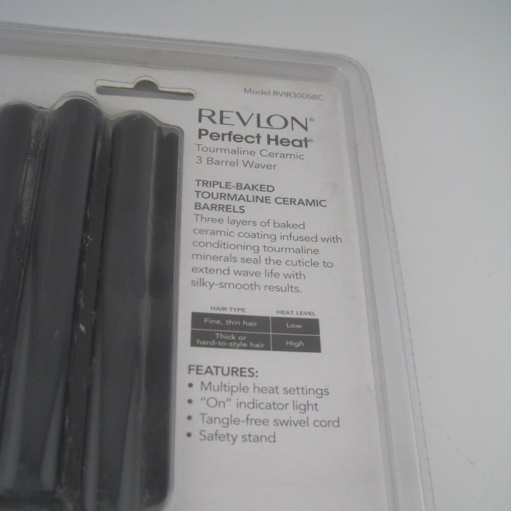 Revlon RVIR3005 Perfect Heat 3 Barrel Ceramic Hair Waver Pink Black Iron Curler - Picture 5 of 6